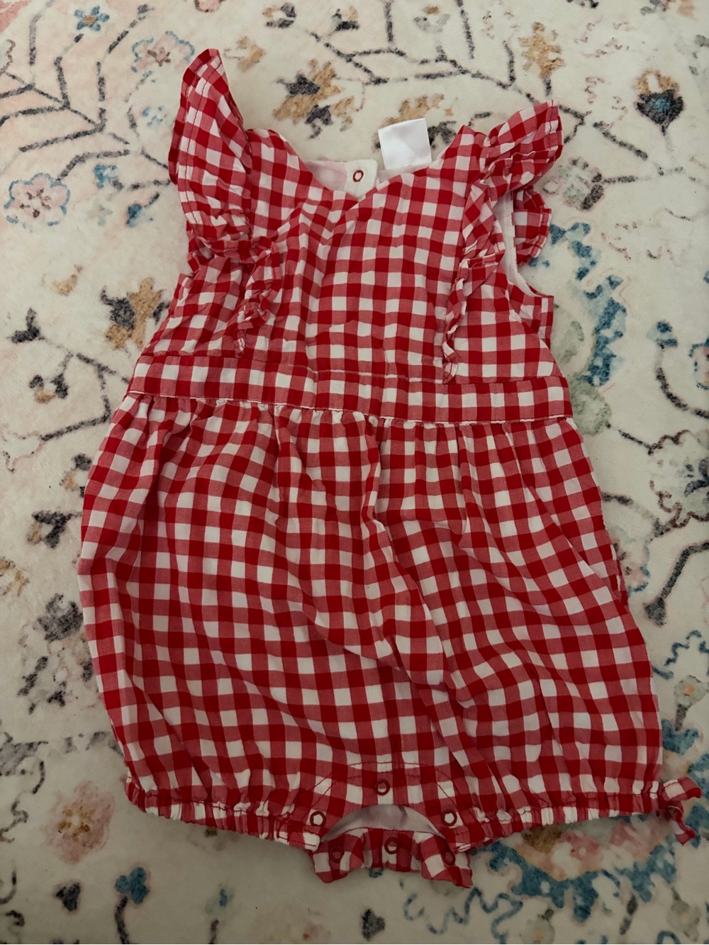 Nordstrom Red and White Gingham Romper